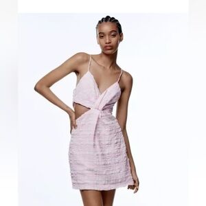 Zara Pink and White Cutout Sundress